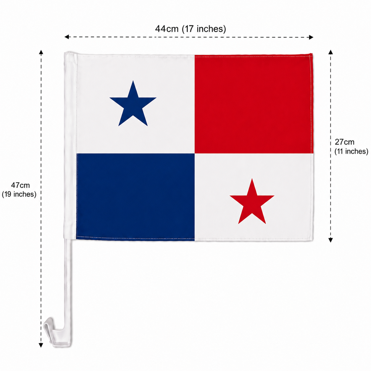 Panama Flag with Car Window Clip