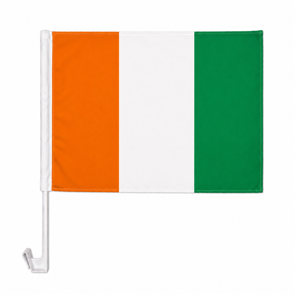 Ivory Coast Flag with Car Window Clip