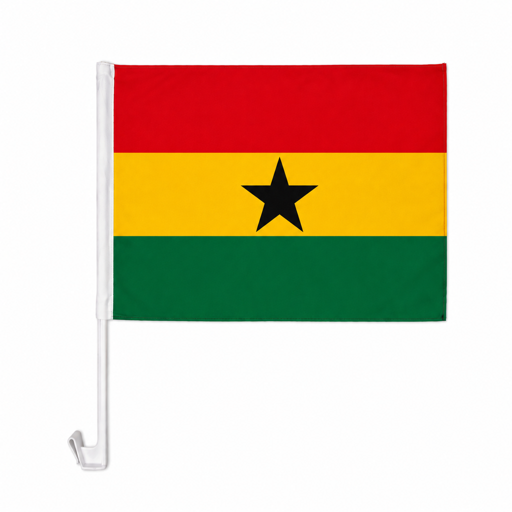 Ghana Flag with Car Window Clip