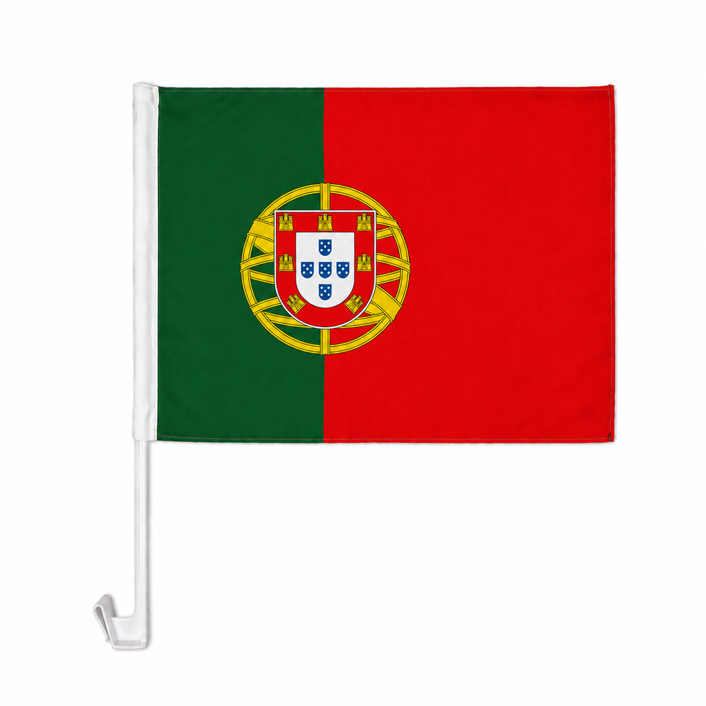 Portugal Flag with Car Window Clip