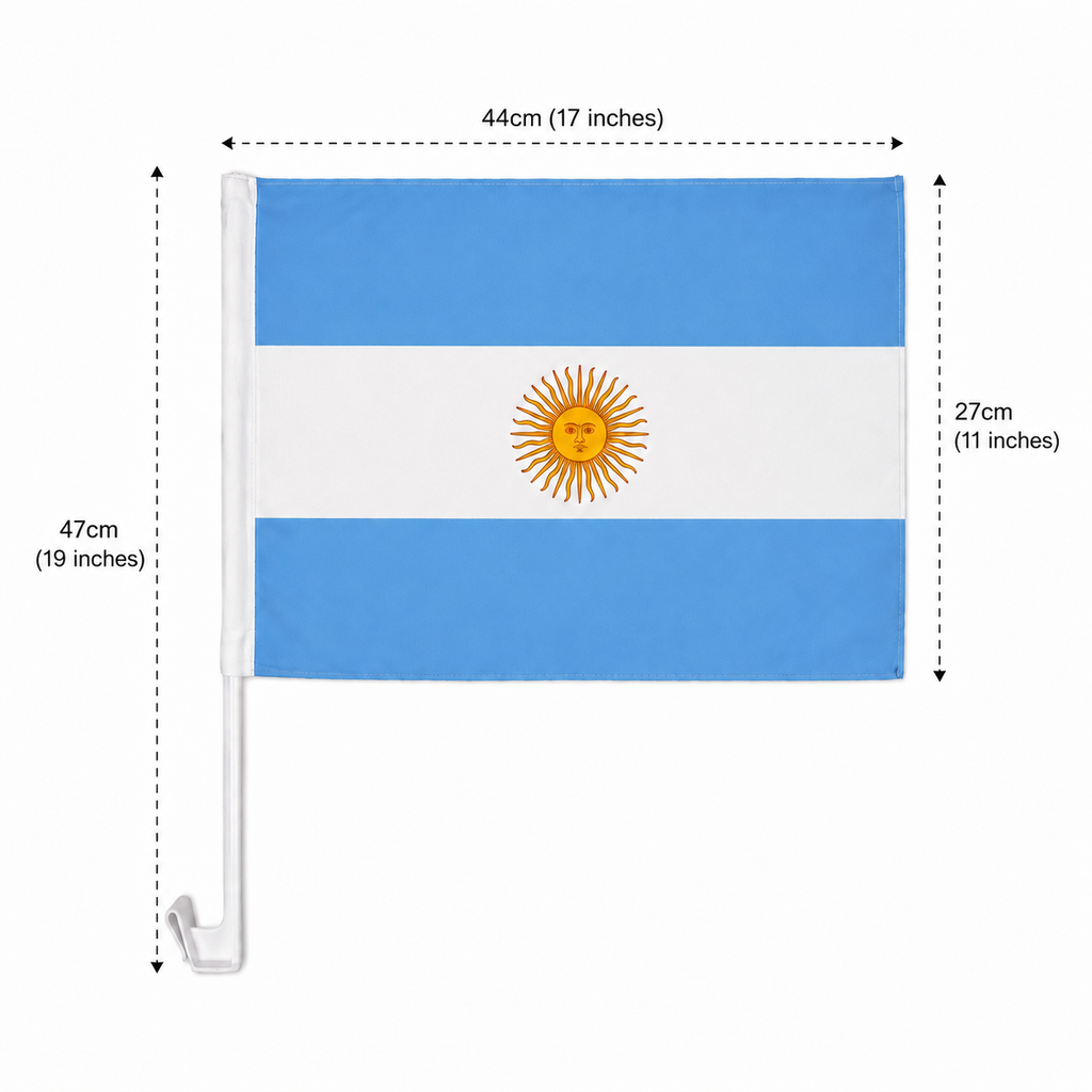 Argentina Flag with Car Window Clip