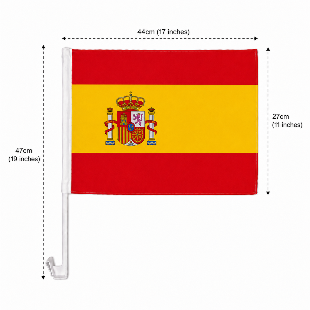 Spain Flag with Car Window Clip