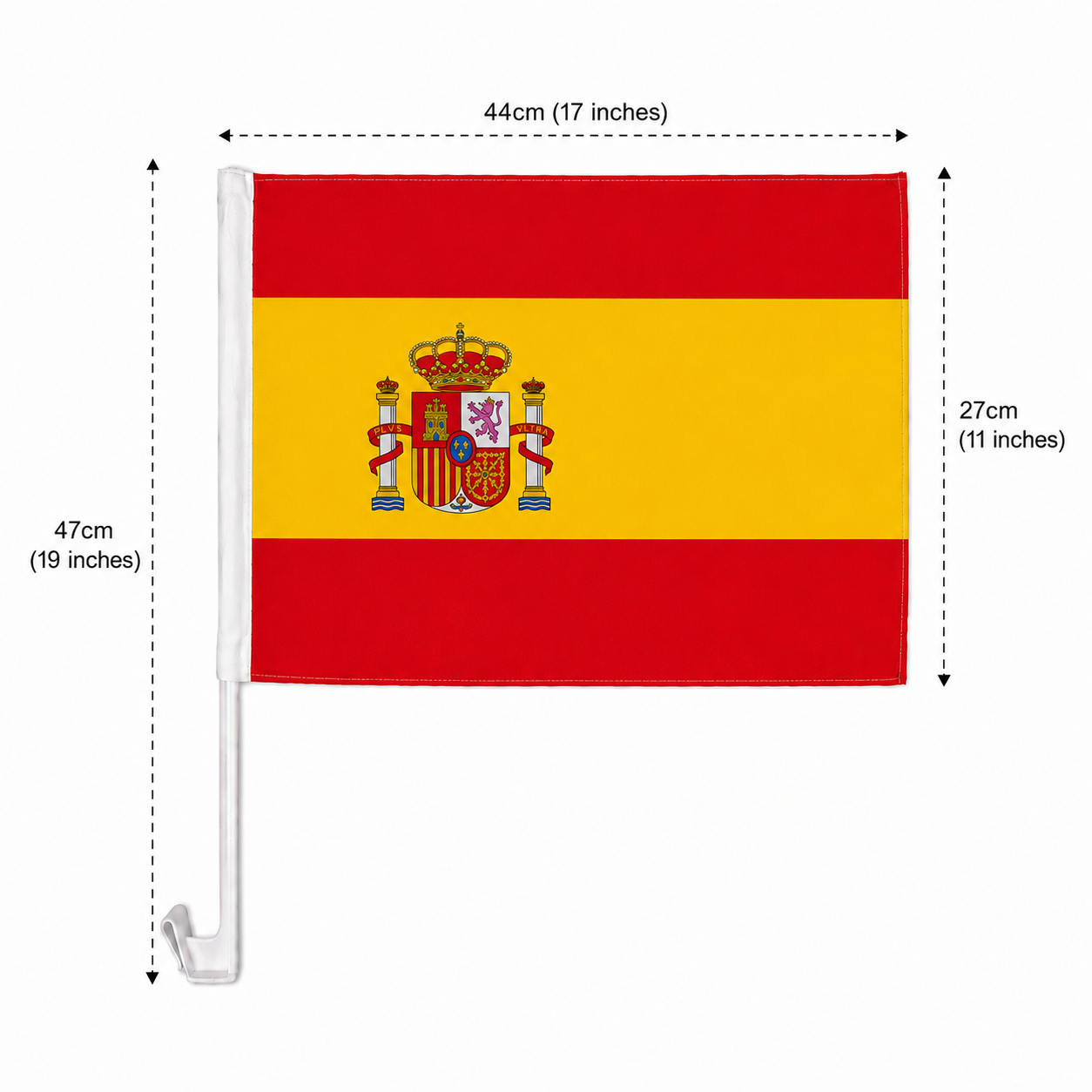 Spain Flag with Car Window Clip