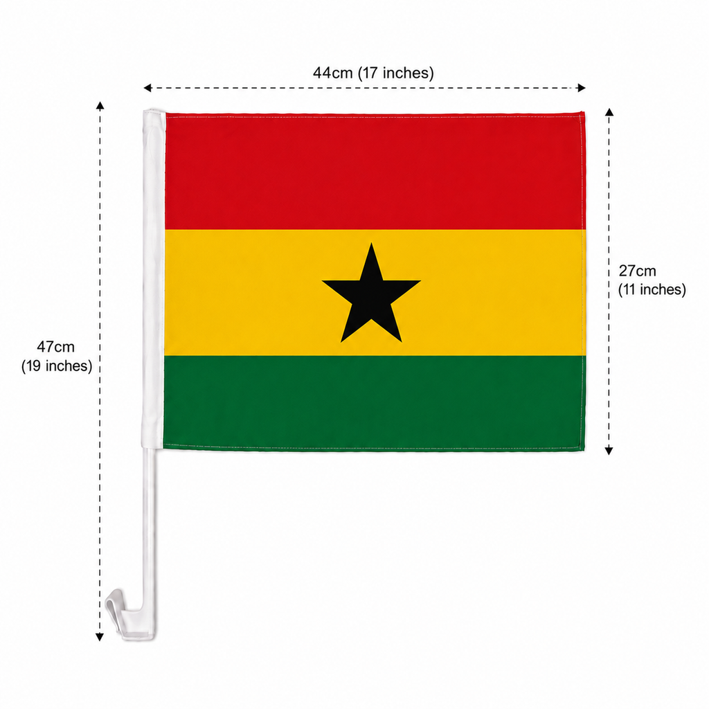 Ghana Flag with Car Window Clip