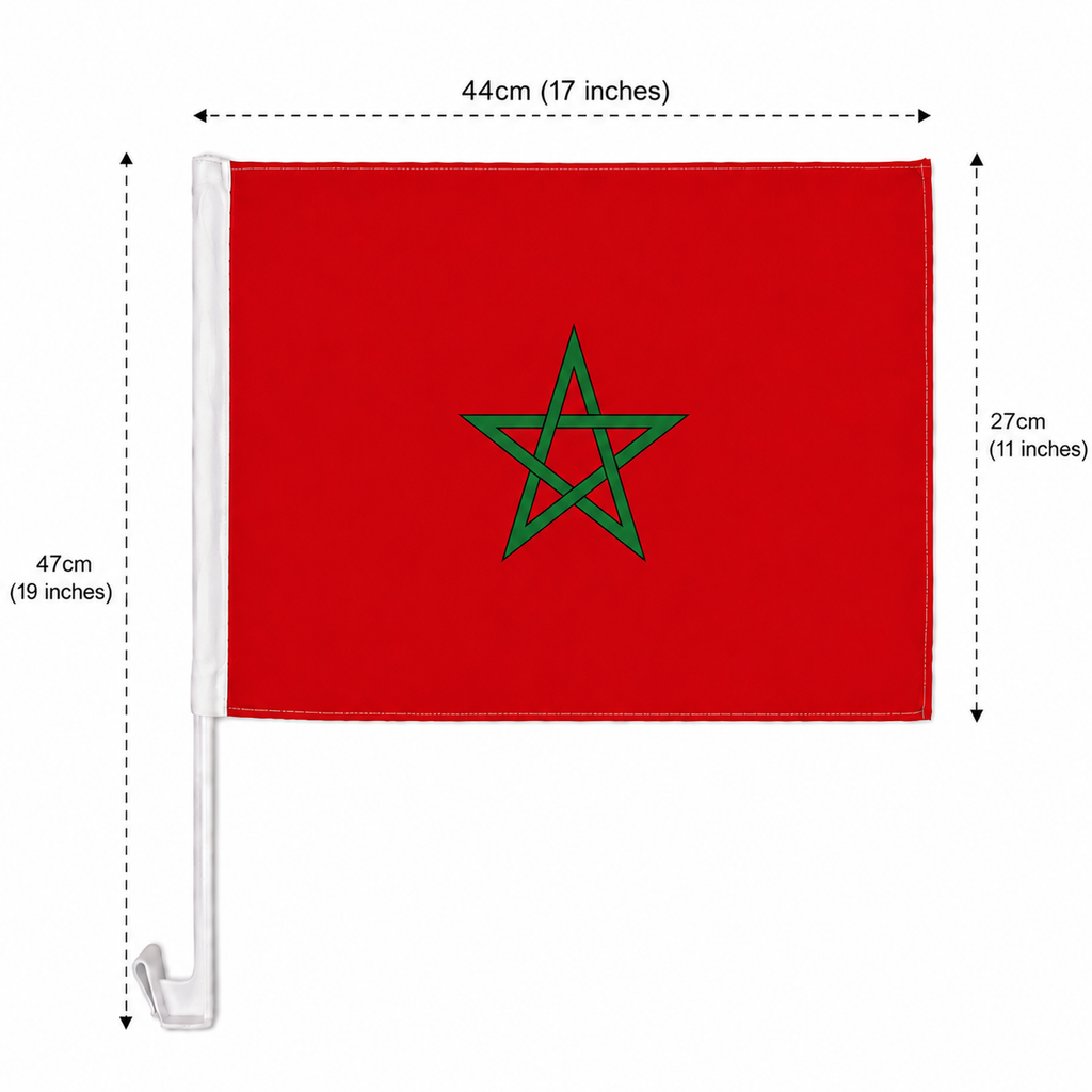Morocco Flag with Car Window Clip