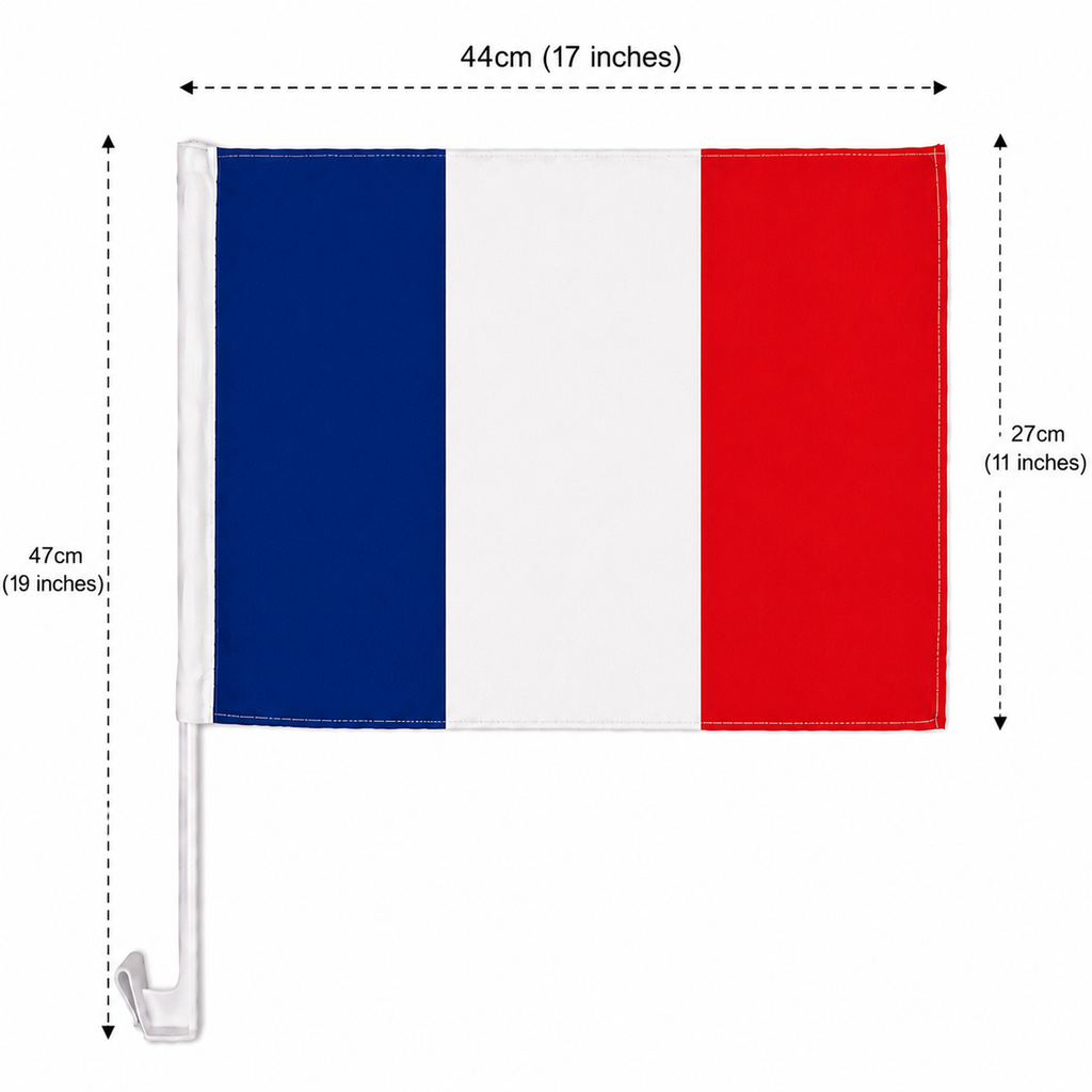 France Flag with Car Window Clip