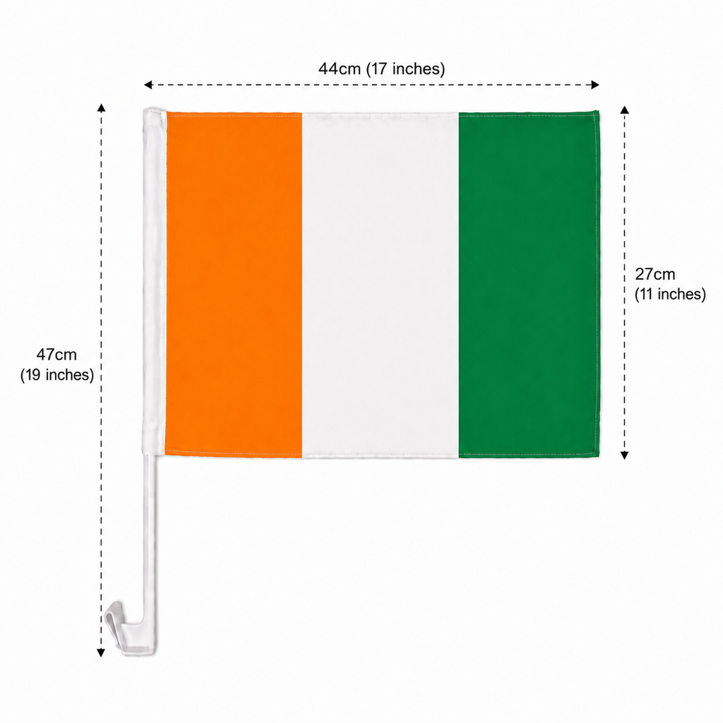 Ivory Coast Flag with Car Window Clip