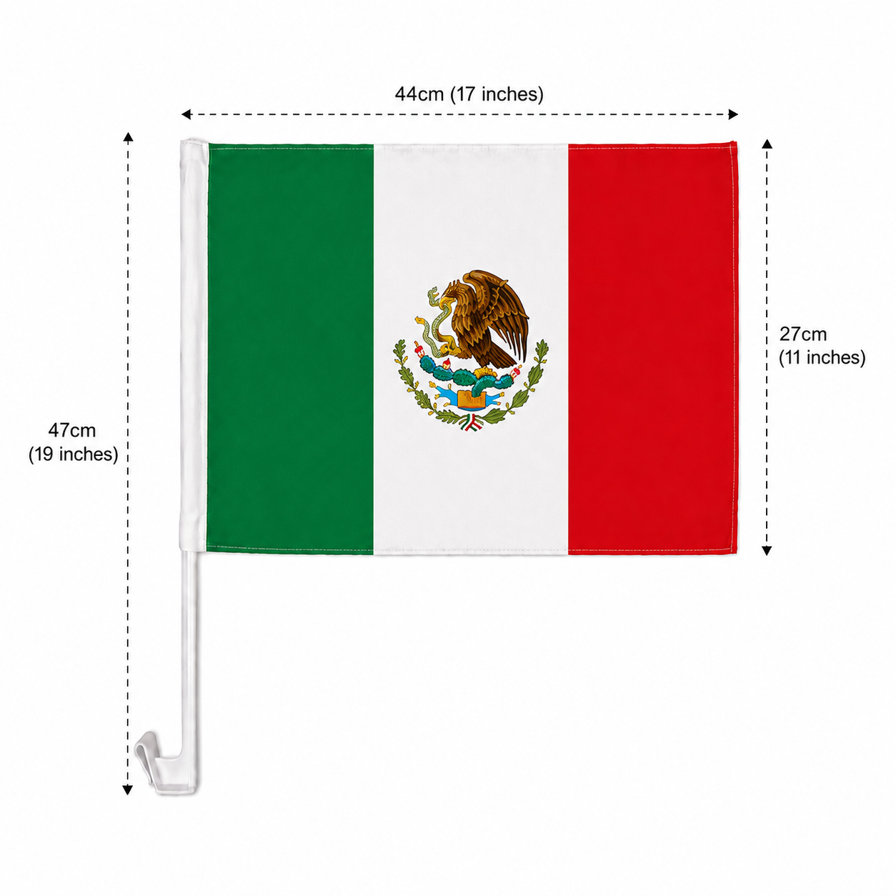 Mexico Flag with Car Window Clip