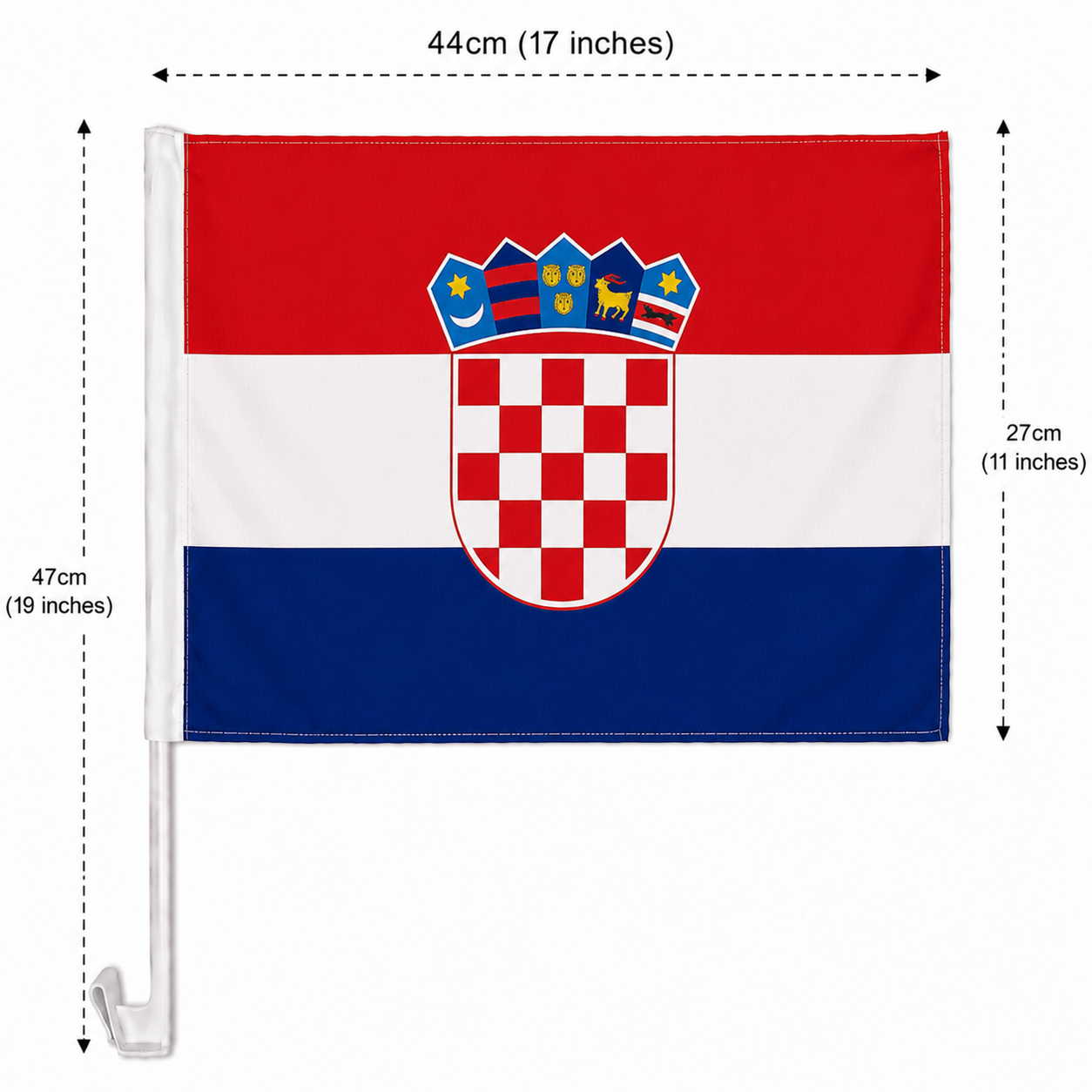 Croatia Flag with Car Window Clip