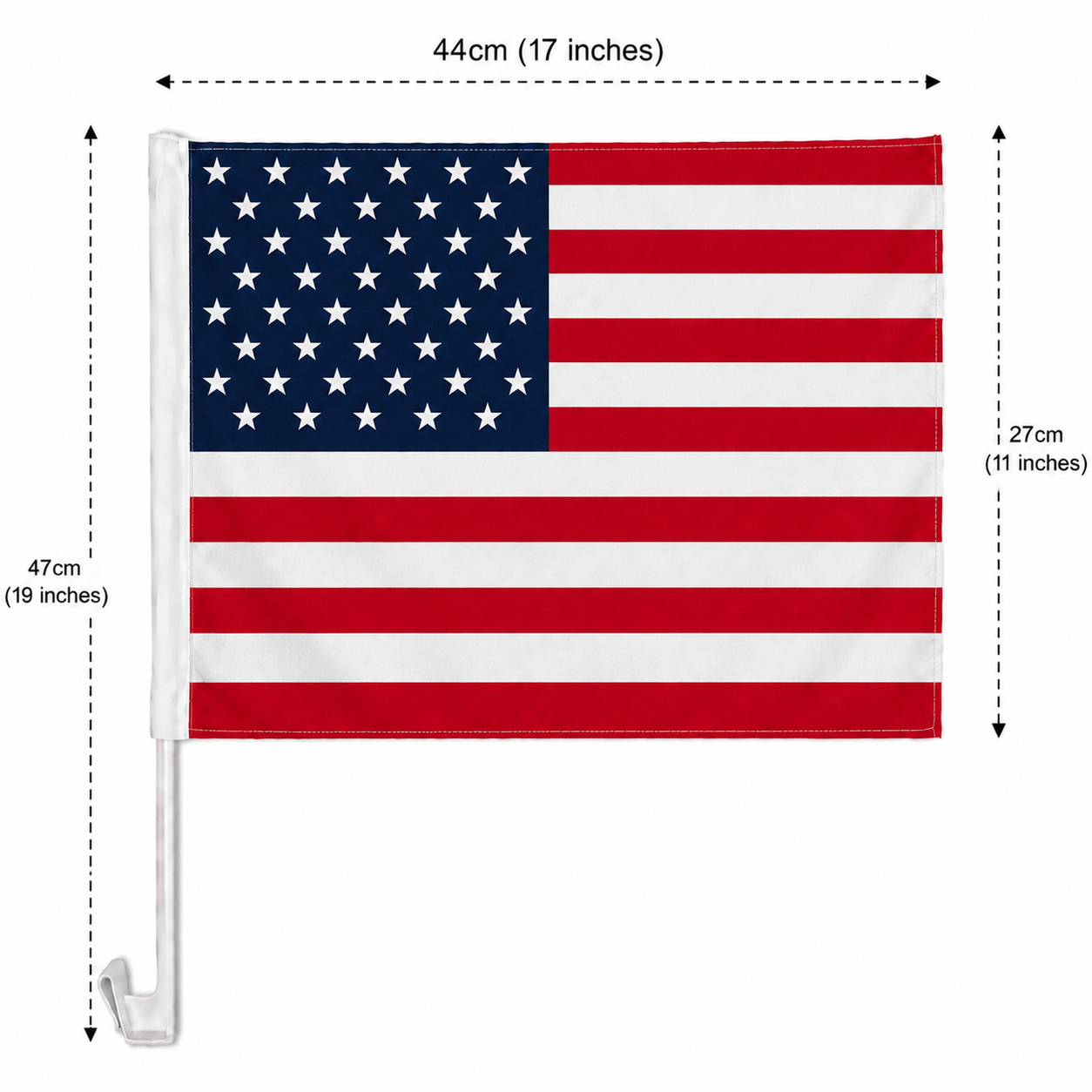 USA Flag with Car Window Clip