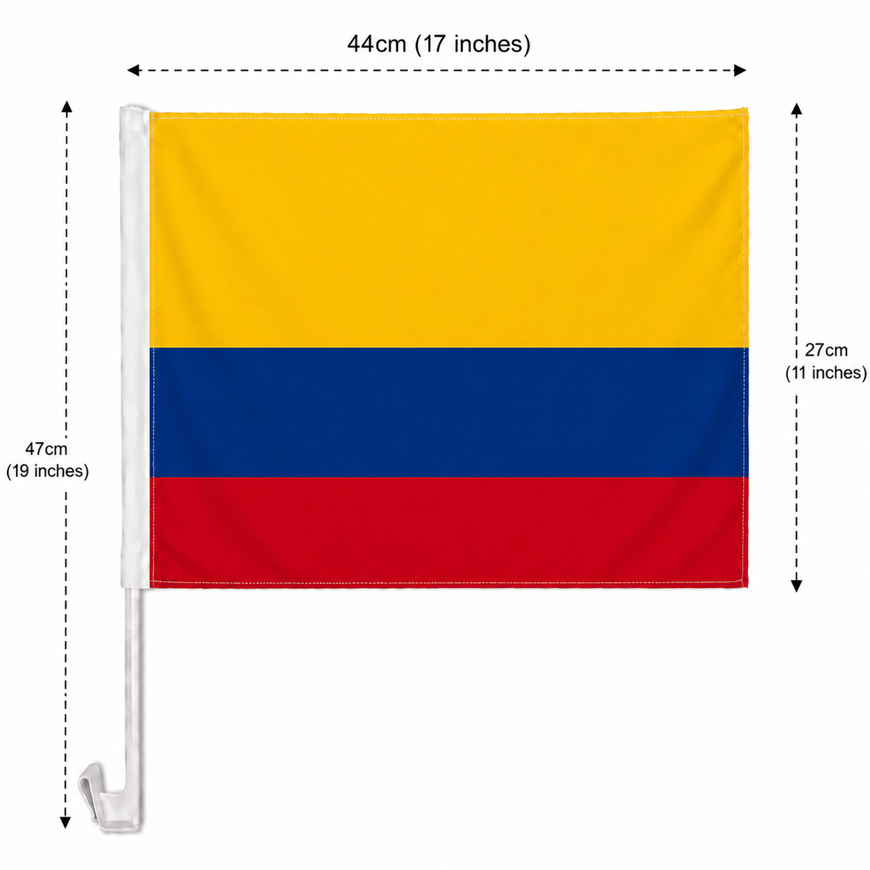 Colombia Flag with Car Window Clip