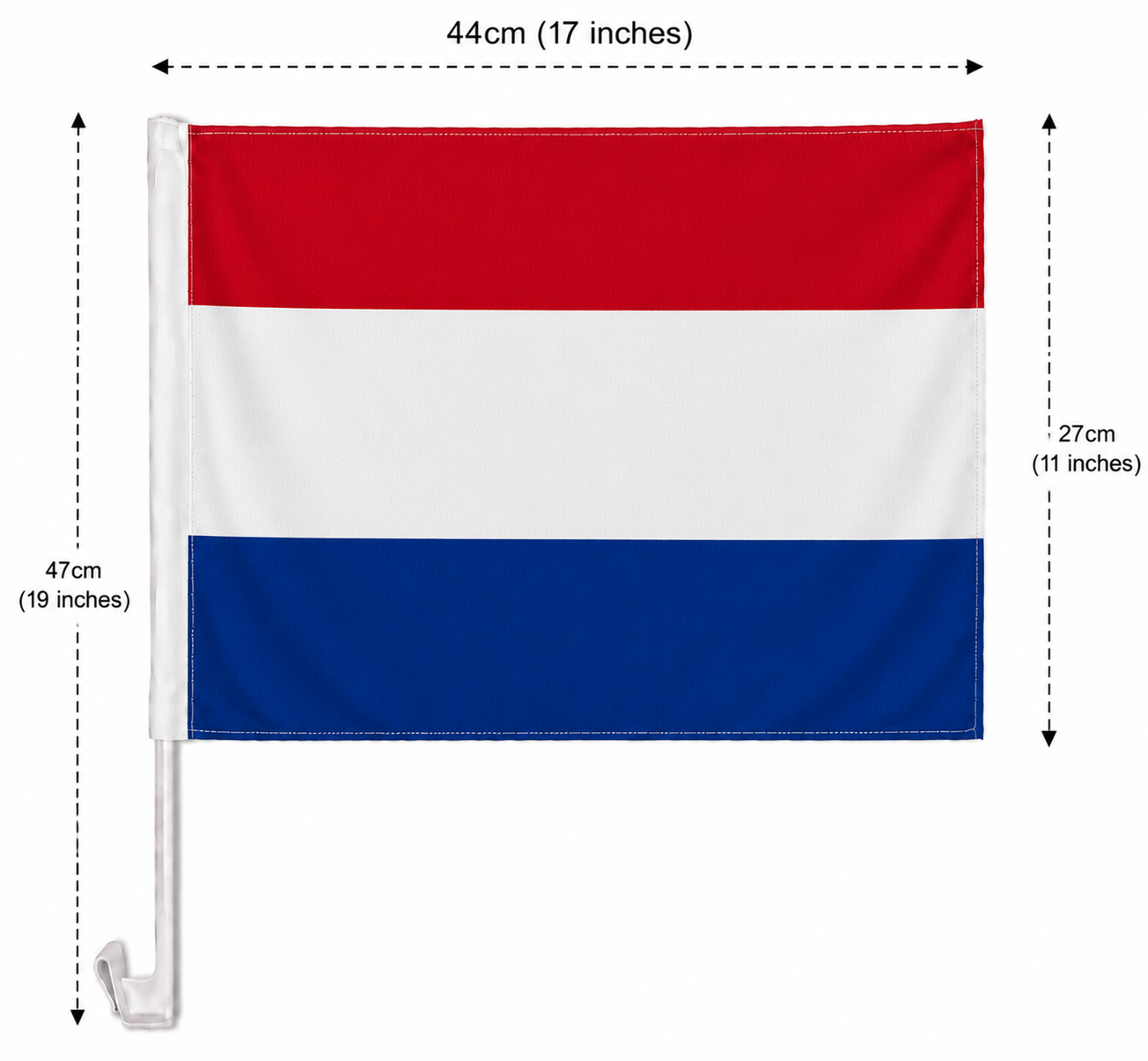 Netherlands Flag with Car Window Clip