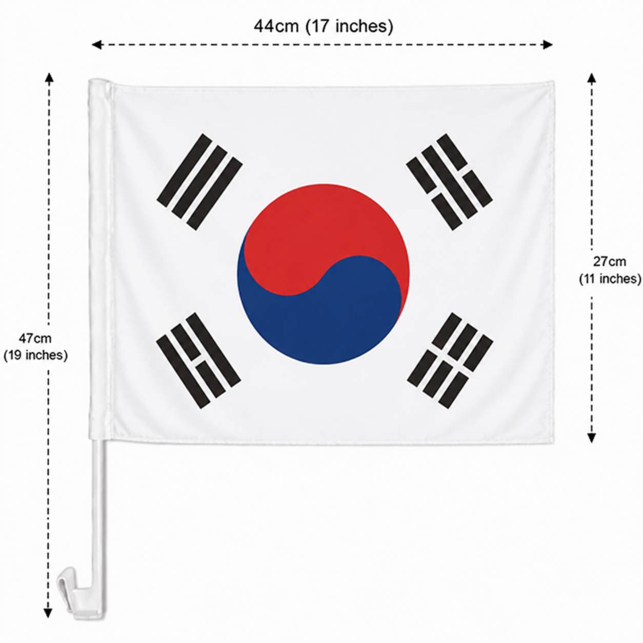 South Korea Flag with Car Window Clip