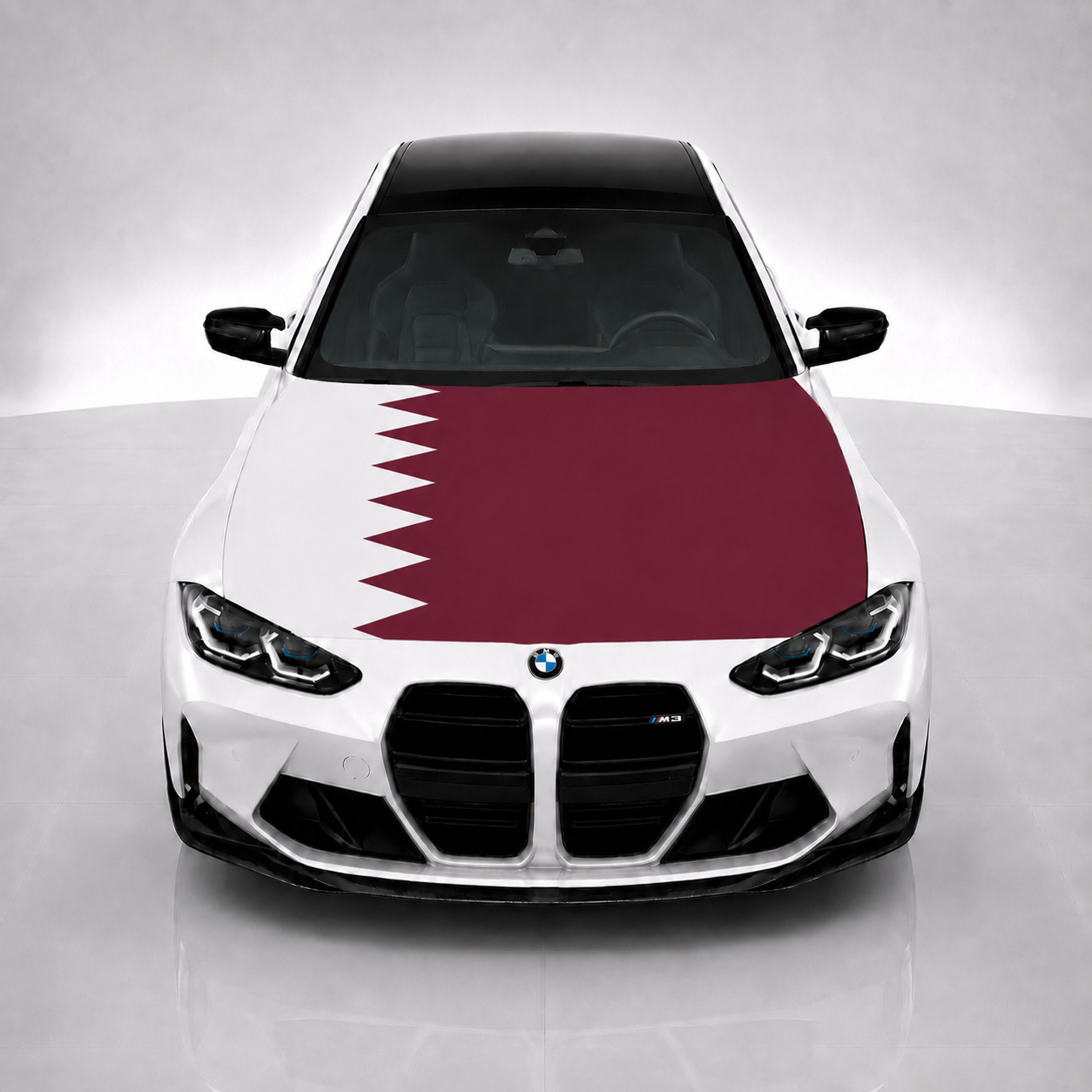 Qatar Car Hood Flag