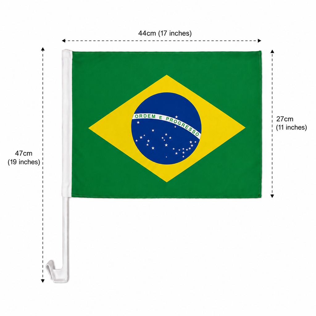Brazil Flag with Car Window Clip